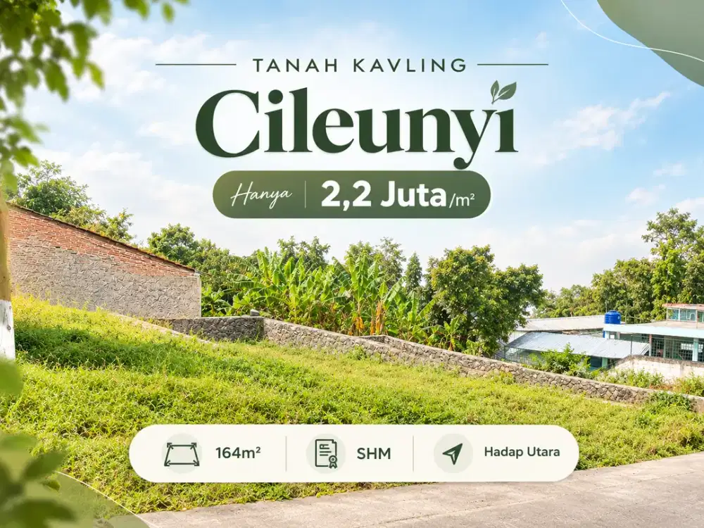 Tanah Kavling Dekat Pintu Tol, Hadap Utara, Cileunyi