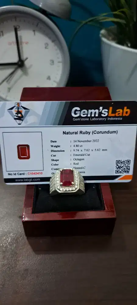 Cincin ruby ring perak mikro plus memo