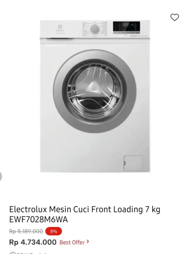 WM FRONT LOAD ELECTROLUX 7KG