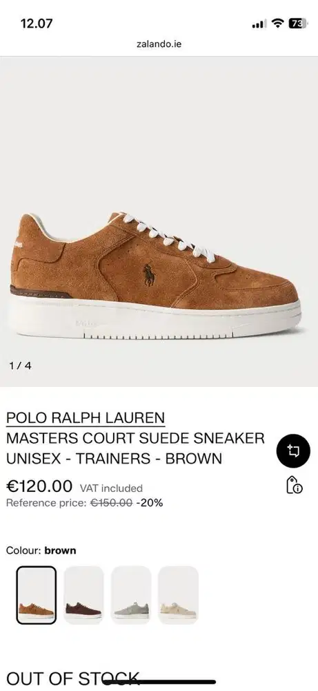 SEPATU RALPH LAUREN MASTERS COURT SUEDE SNEAKER