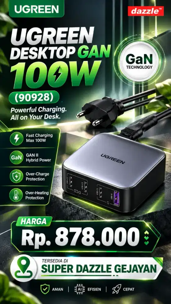 UGREEN GAN DESKTOP 100W CHARGER (90928)