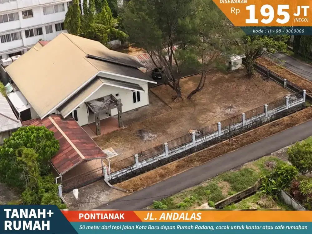 Rumah Pekarangan Luas 36x38 m harga 6,85 milyar Jl. Andalas Pontianak