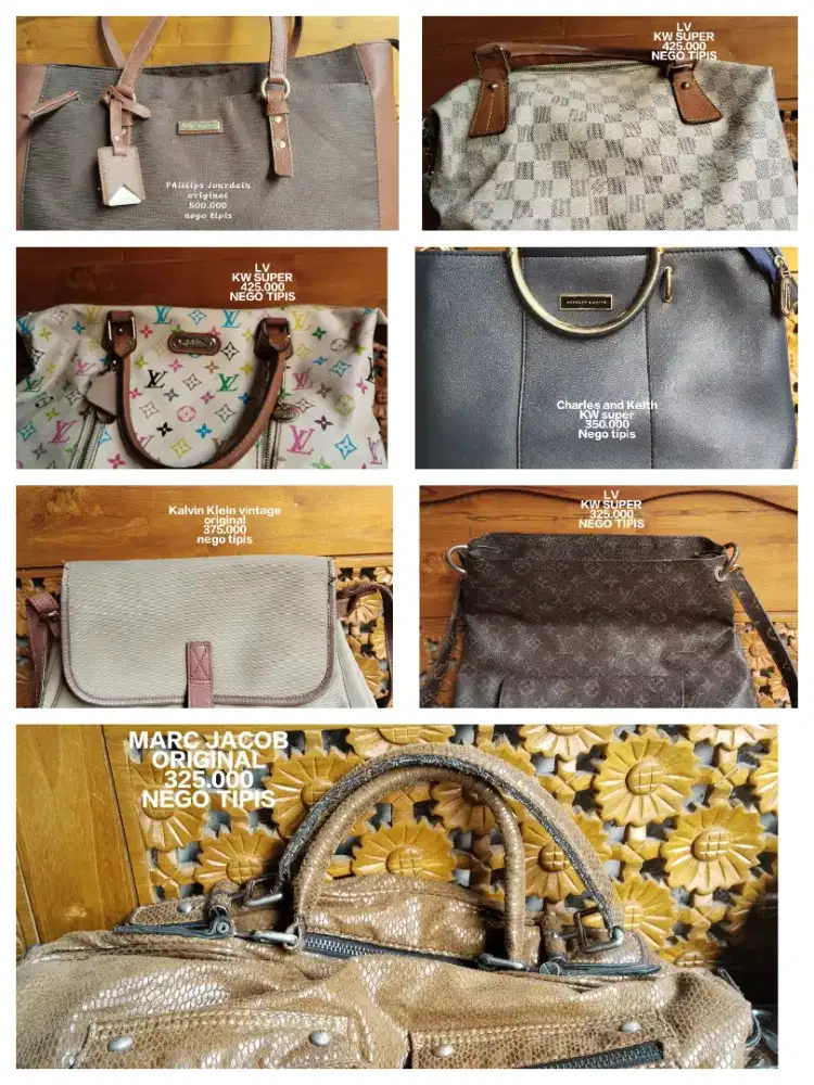 Preloved tas kerja, tas pesta, dompet