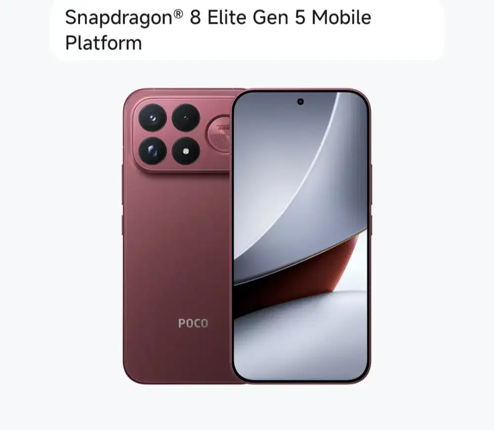 Poco F9 Ultra 16/512 Dark cherry new Garansi Resmi