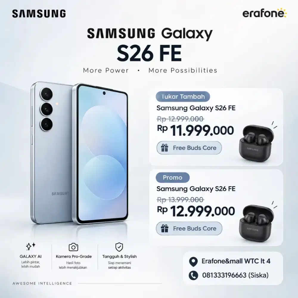 SAMSUNG GALAXY S26 FE FREE BUDS CORE, TUKAR TAMBAH LEBIH MURAH
