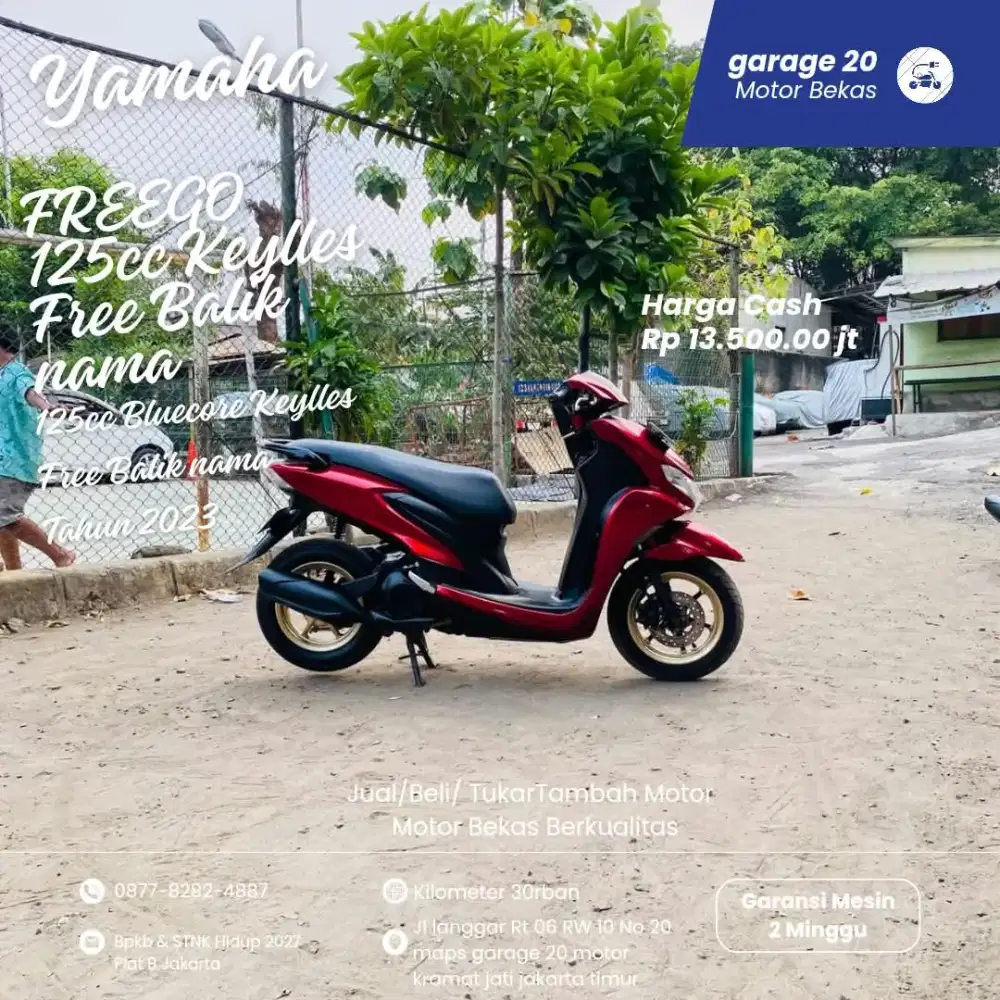 Yamaha FREEGO S 125cc Bluecore Keylles Free Balik Nama Tahun 2023