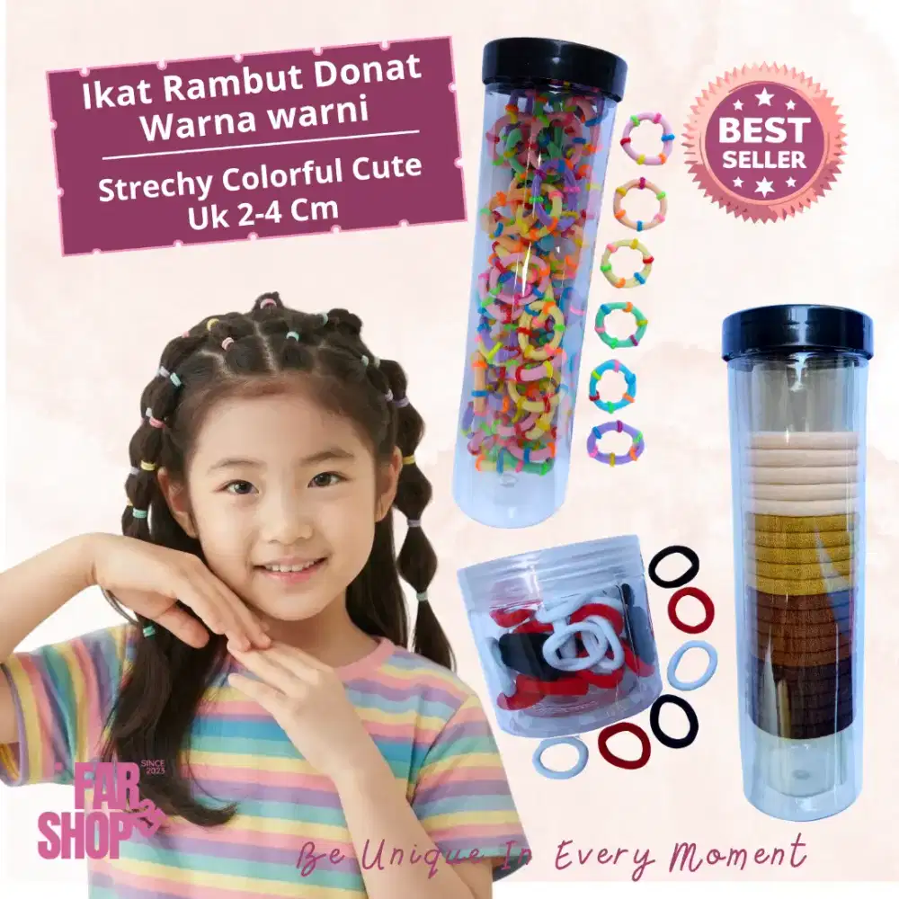 Karet Rambut Donat Anak Remaja Elastis Premium 2 CM & 4 CM Aneka Warna