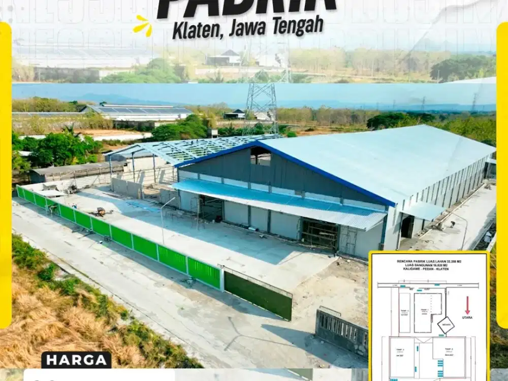 Dijual Pabrik Klaten Jawa Tengah