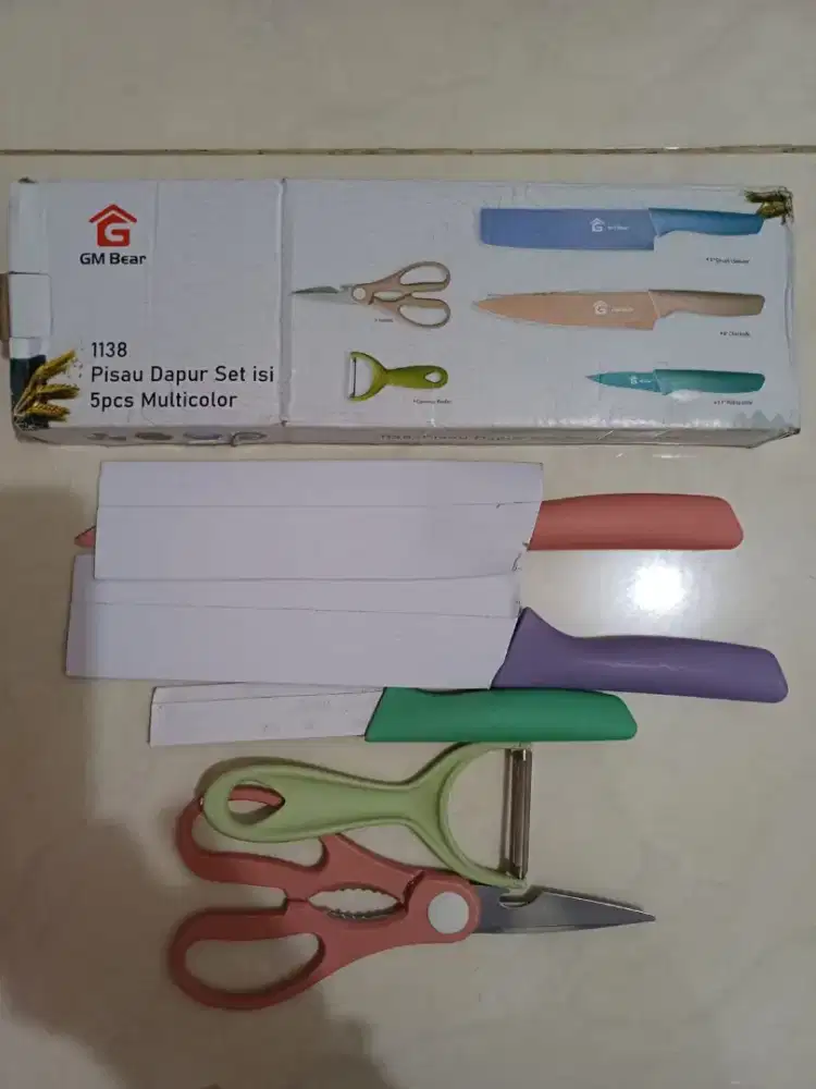 GM BEAR Pisau Dapur Jerami Stainless 5 in 1
