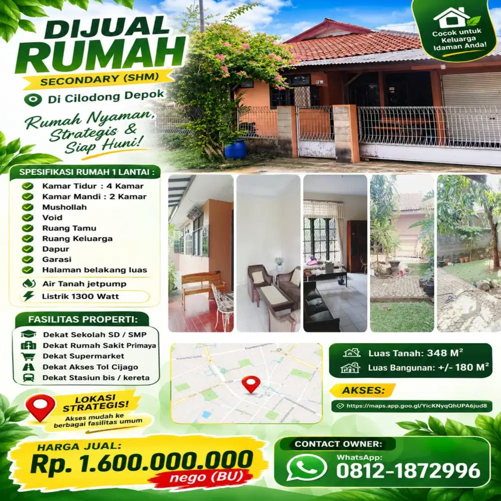 JUAL CEPAT RUMAH DI DEPOK (BU)