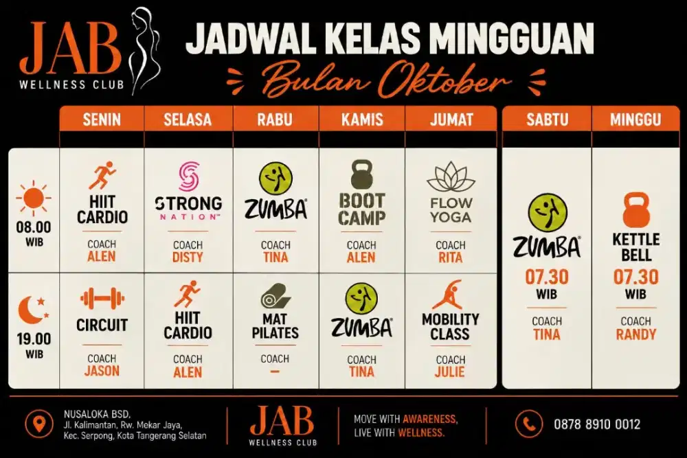 JAB WELLNESS CLUB & GYM (KELAS CARDIO)