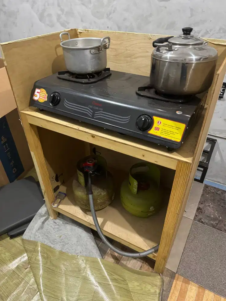 Jual Meja Warung + Kompor Gas 2 Tungku