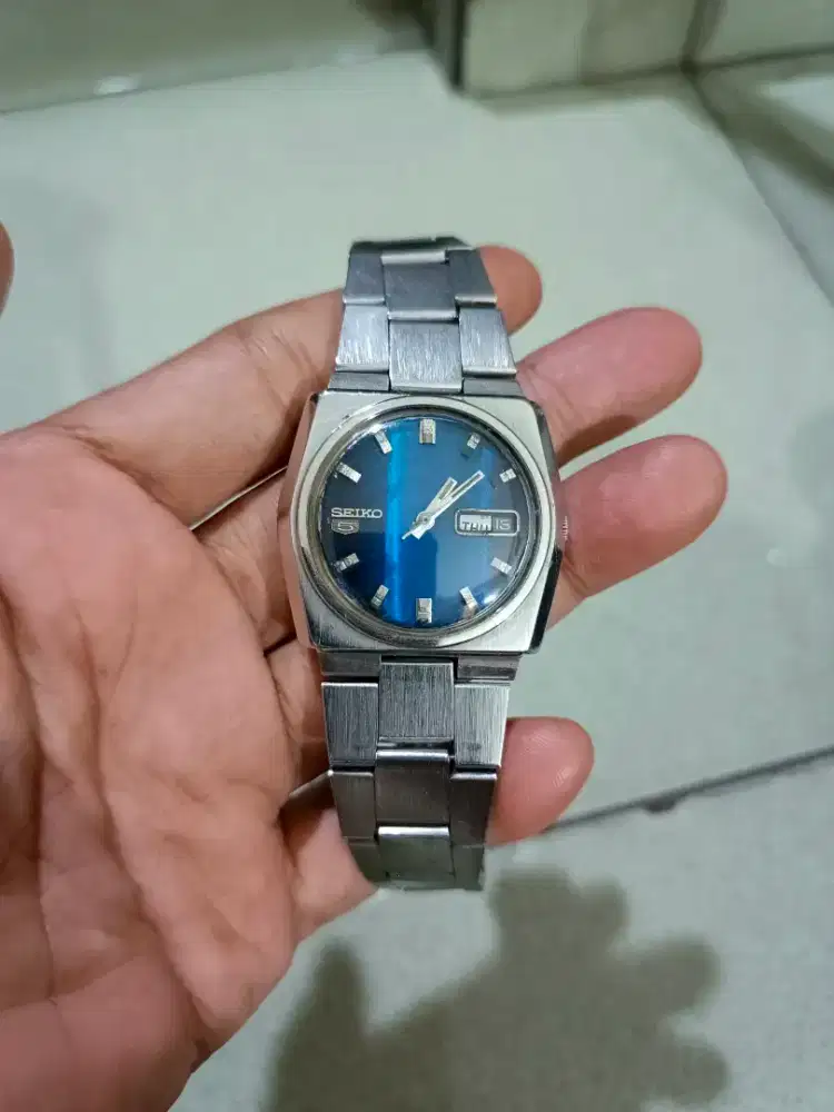 Jam tangan seiko 5 automatik Dial biru muluss