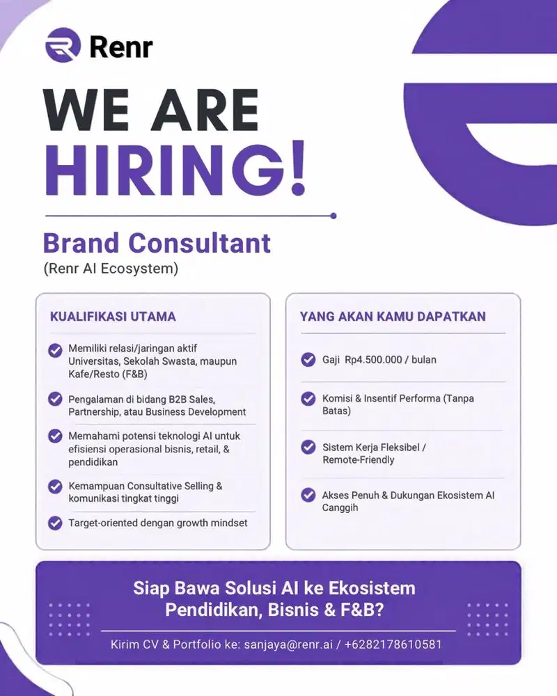 WE ARE HIRING: BRAND CONSULTANT