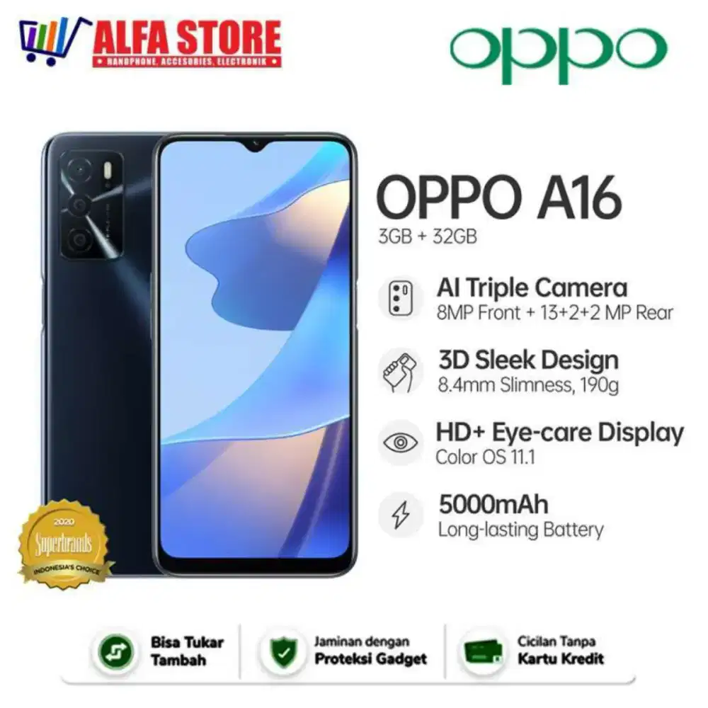 Jual Oppo a16 ram 3