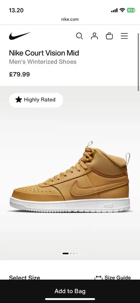 Sepatu NIKE COURT VISION MID WINTER BROWN