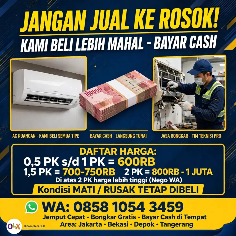 Terima beli ac bkas mati hdup second1/2pk -2pk siap jemput ke tmpt
