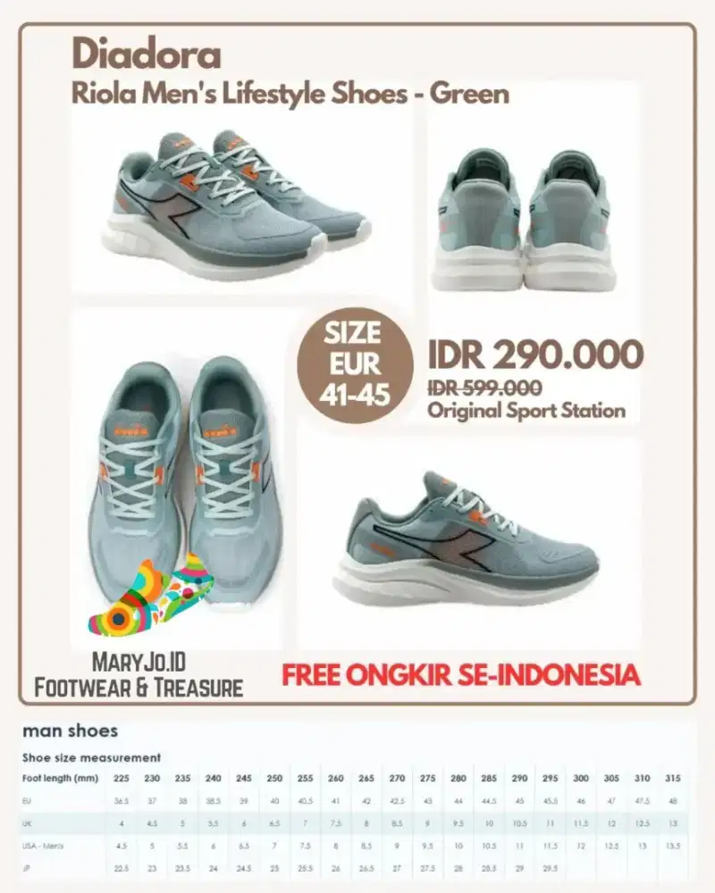 Diadora Riola Men's Lifestyle Shoes - Green : Size : 41-45