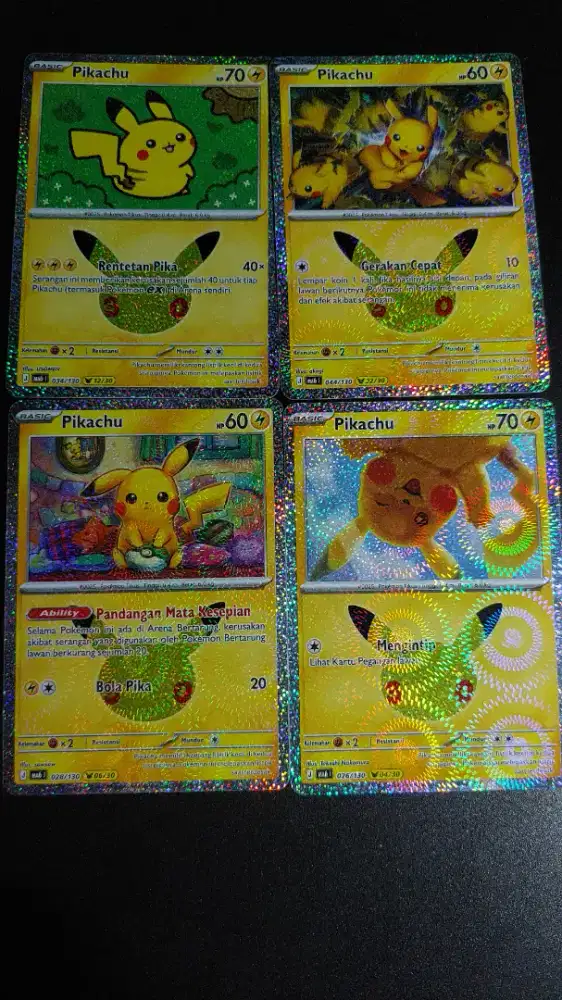 Kartu pokemon pikachu 30th