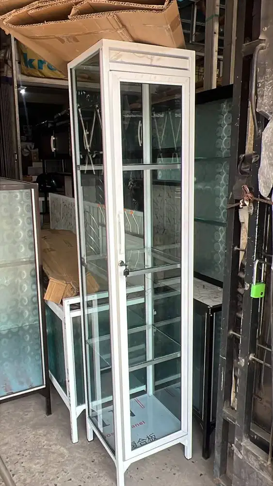 Lemari Hias Kaca Pajangan Serbaguna 1/2/3 Pintu