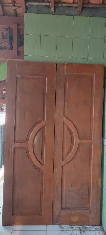 Sepasang Daun Pintu Jati Super
