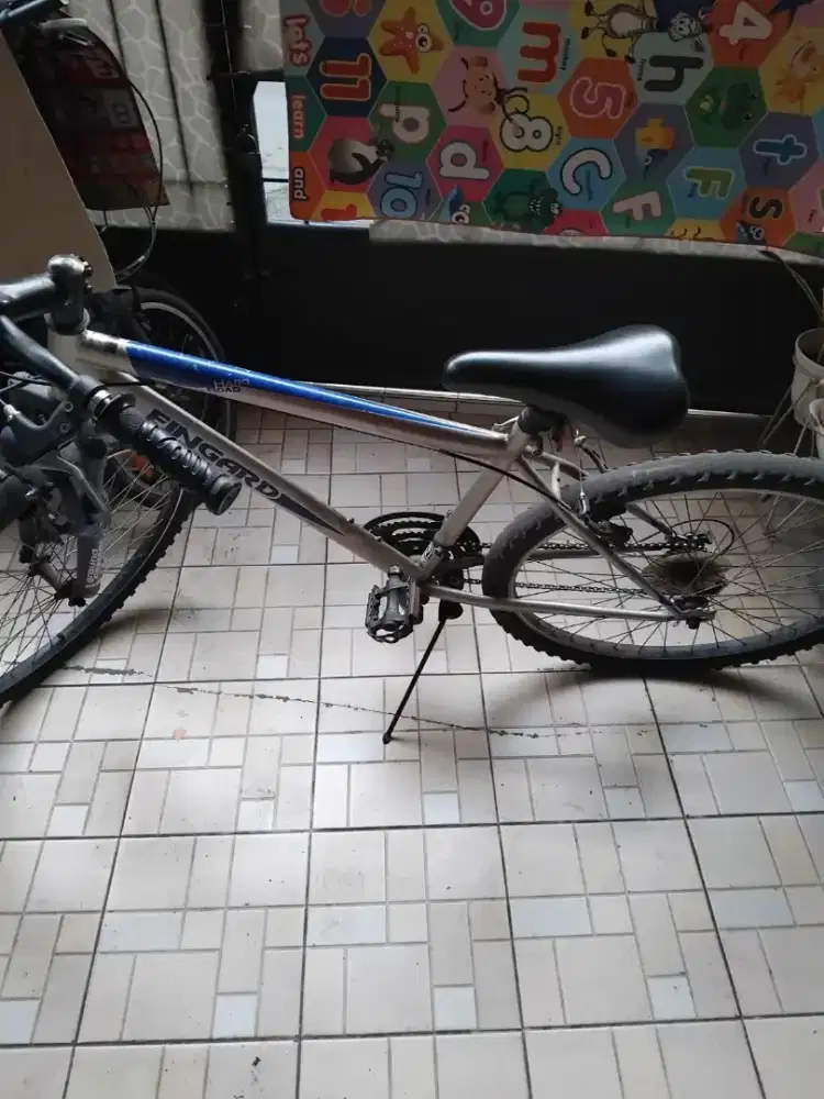 Jual sepeda gunung MTB fingard ailver biru 26 inci siap gowes 750 nego