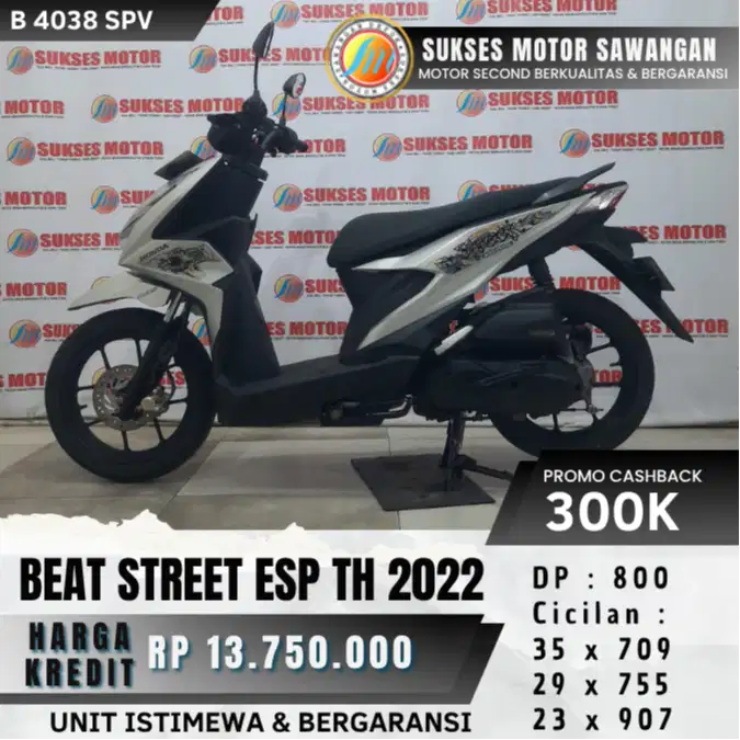 TERMURAH HONDA BEAT STREET ESP TH 2022 PAJAK PANJANG BISA CASH KREDIT