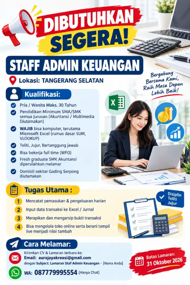 Dibutuhkan Administrasi Keuangan