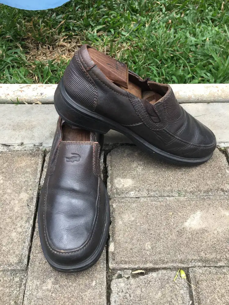 Sepatu Pria Slip On Crocodile Kulit Asli Coklat Tua Ukuran 40