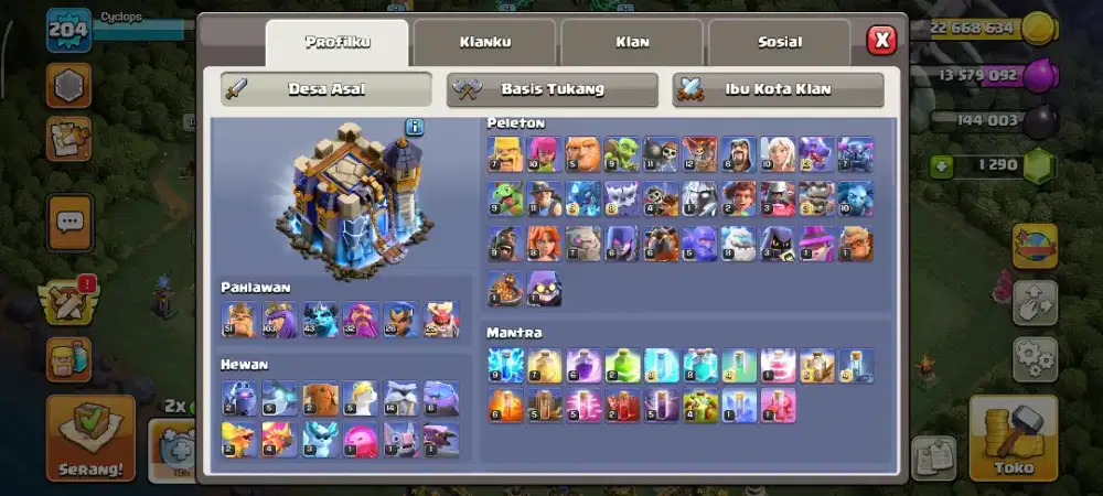 Akun game coc th 18