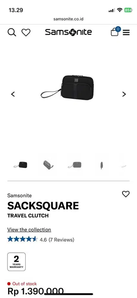 SAMSONITE SACKSQUARE TRAVEL CLUTCH