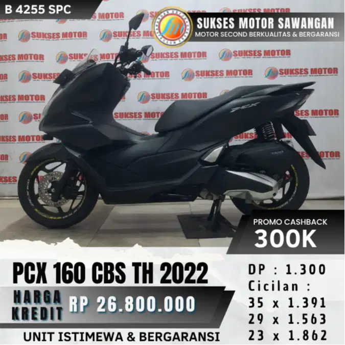 CASH KREDIT HONDA PCX 160 CBS TH 2022 HITAM MULUS UNIT BERGARANSI
