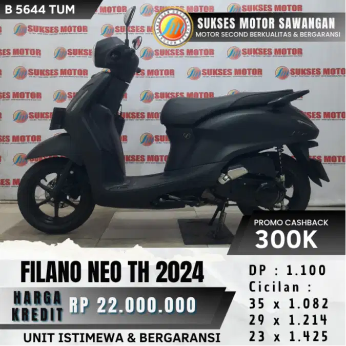 UNIT MULUS YAMAHA FILANO NEO TH 2024 HITAM BISA KREDIT BERGARANSI