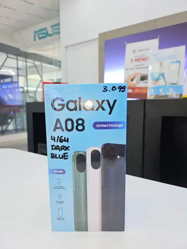 NEW SAMSUNG A08 4/64GB FREE HEADSET ADAPTER  CASING GARANSI RESMI