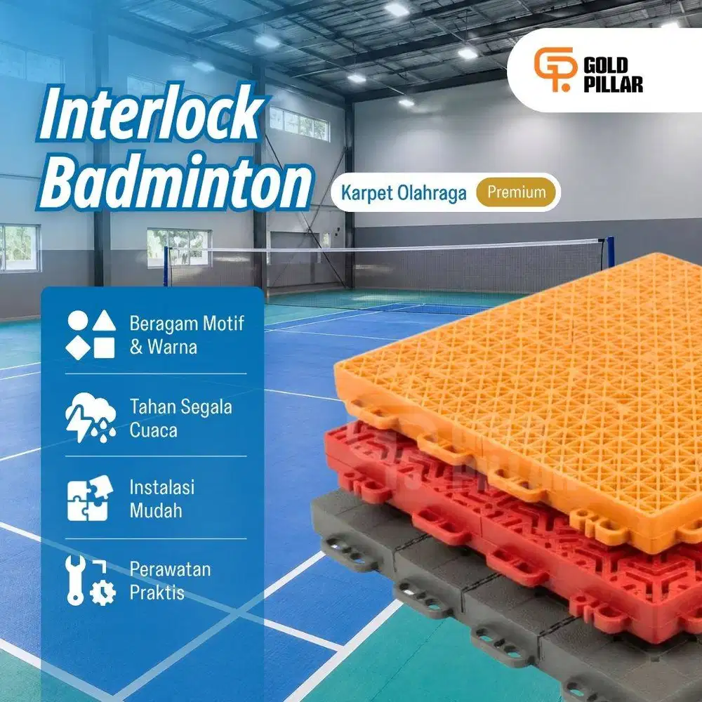 Lantai Interlock Badminton - Karpet Interlock Lapangan Badminton