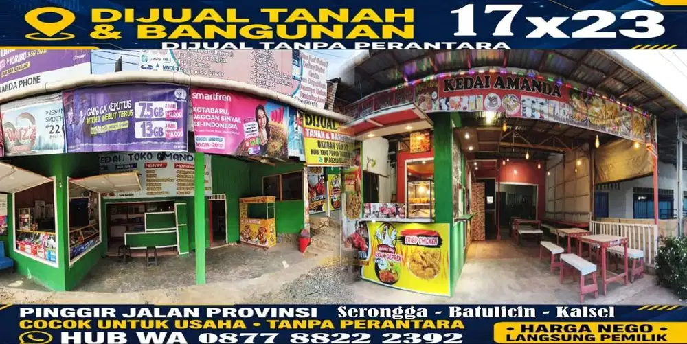 TOKO PINGGIR JALAN BESAR PROPINSI JUAL CEPAT