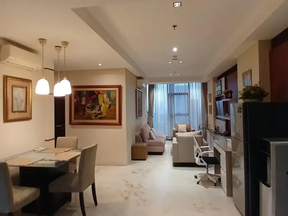 Apt L'Avenue Pancoran Tower South 2+1BR lantai 27 Full Furnished under NJOP