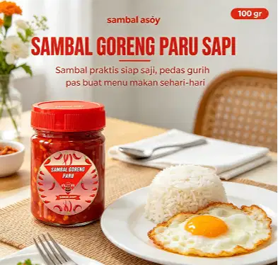 Sambal Goreng Paru Sapi ukuran 100 gr