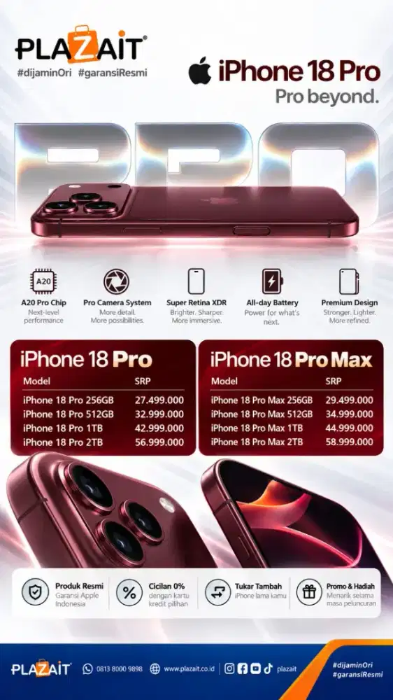 PO Iphone 18 Pro promo cicilan home Credit tripel zero cuku dengan ktp