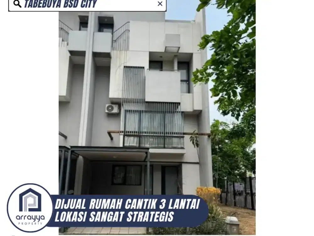 DIJUAL RUMAH CANTIK 3 LANTAI FULL FURNISH DI TABEBUYA BSD (ENB422)