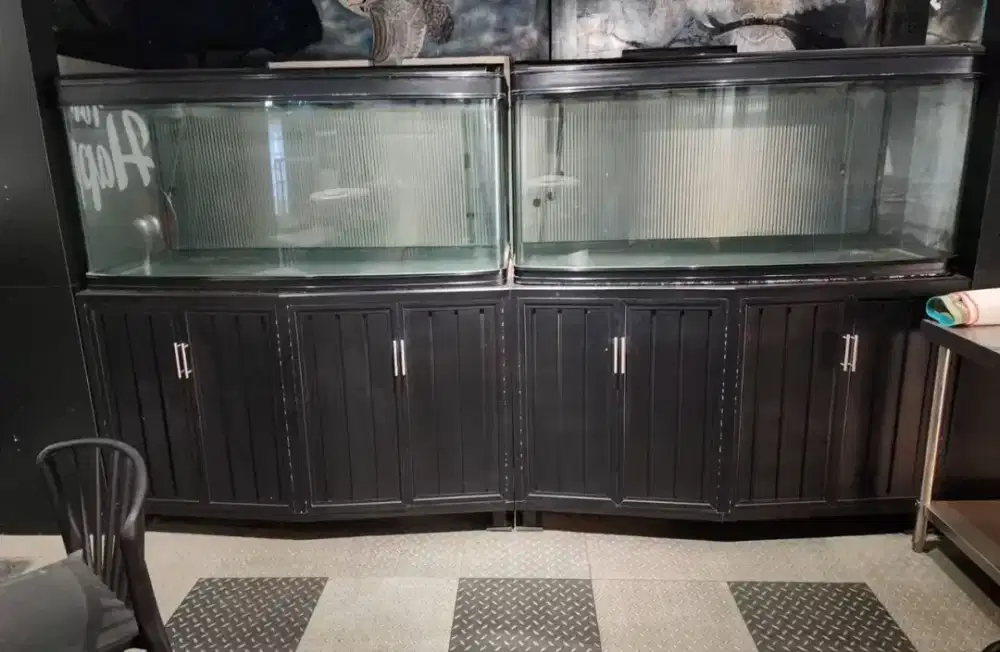 Aquarium BOYU 2 pcs borongan semuanya + kabinet bonus canister filter