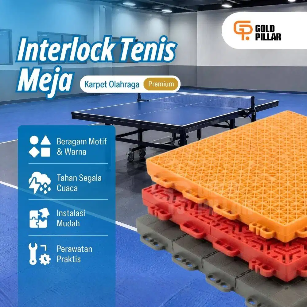 Karpet Lapangan Tenis Meja - Interlock Tennis Meja | Lapangan Tenis