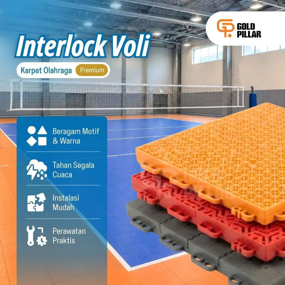 Lantai Interlock Voli - Karpet Lamtoja Interlock Lapangan Olahraga
