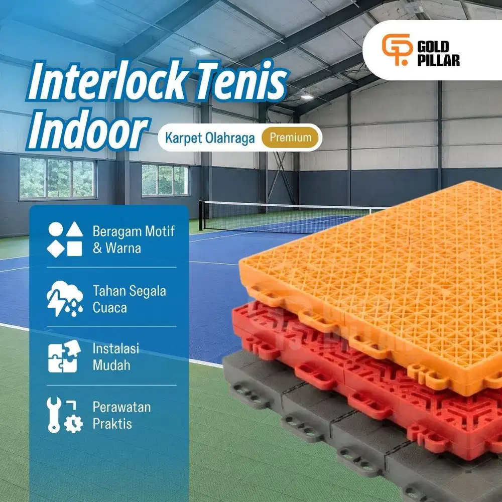 Lantai Interlock Olahraga Tennis - Lapangan Tenis Indoor