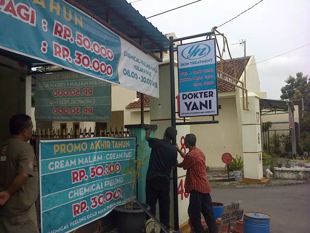 Papan Nama Klinik Skincare Huruf timbul, stiker logo tulisan puskesmas
