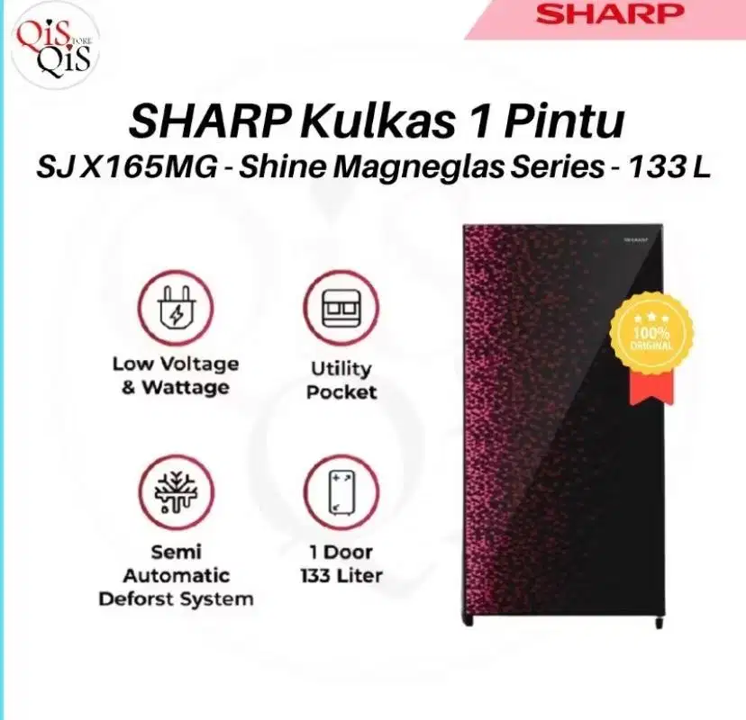 Kulkas sharp 1 pintu(terpakai 1 tahun)