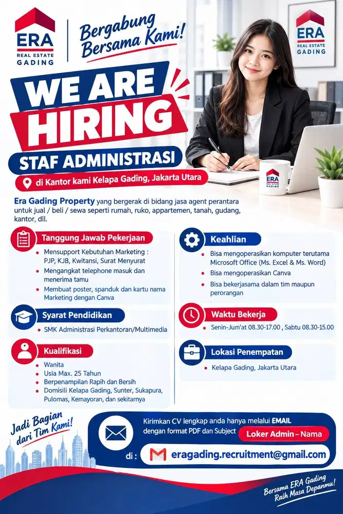 Lowongan Staf Administrasi di ERA Gading Property (Kelapa Gading)