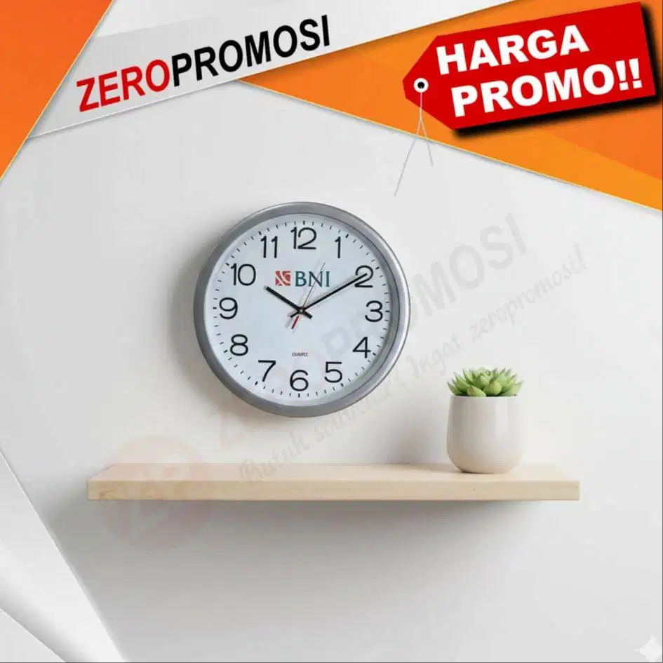 Jam Dinding Diameter 36 cm Souvenir Kantor Custom Logo 3631A