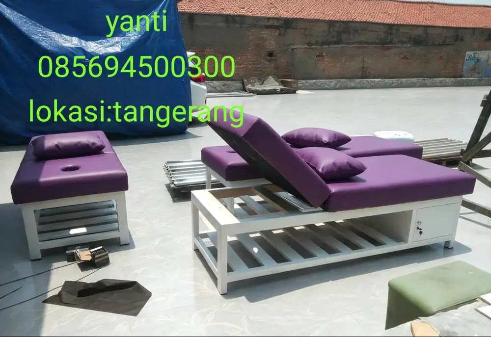 bed massage bahan kayu jati,ranjng terapi atau spa