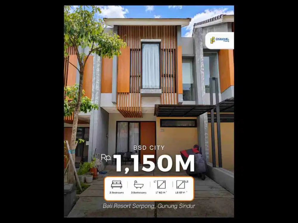Jual Rumah Bagus 2 Lantai Siap Huni Fasilitas Perumahan Lengkap di Bali Resort  Gunung Sindur, Ea
